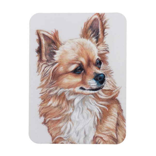 Ímã Magnet De Arte De Cão De Chihuahua De Longa Duraçã (Vertical)