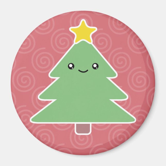 Imã Magnet de Árvore de Natal Kawaii (Frente)