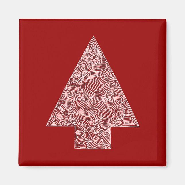Imã Magnet de Árvore de Natal Moderno (Frente)