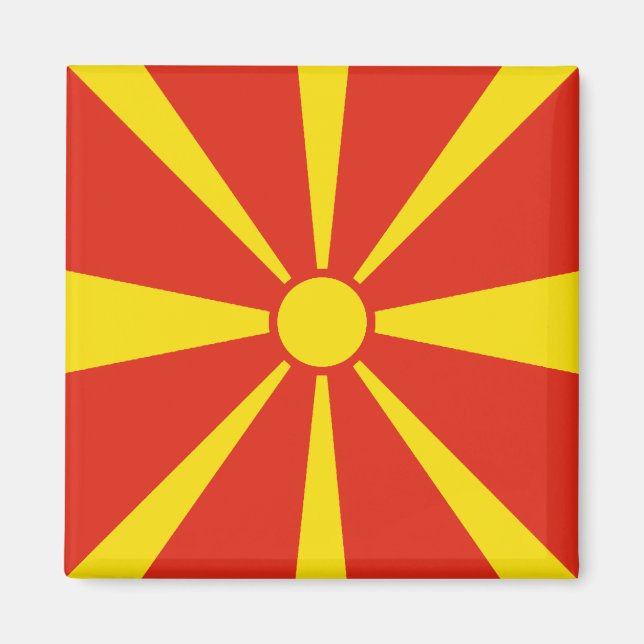 Imã Magnet de Bandeira da Macedônia do Norte (Frente)