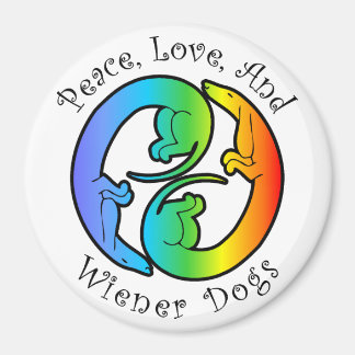 Imã Magnet de Cães de Paz, Amor e Wiener