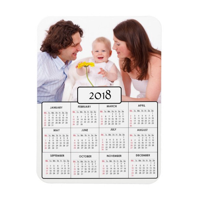 Ímã Magnet de Calendário 2018 para a Família Personali (Vertical)