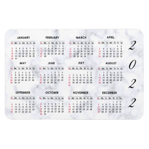 Ímã Magnet de Calendário de Marble 2022 Personalizado