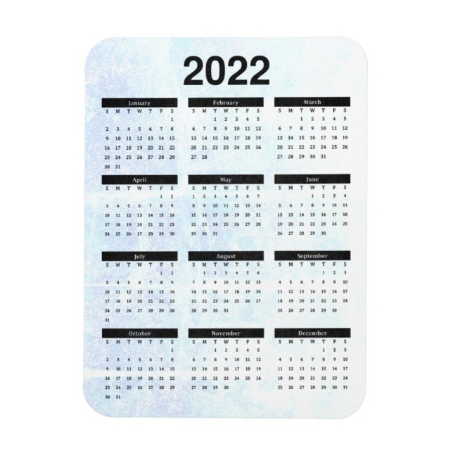 Ímã Magnet de Calendário Mensal 2022 Texturizado (Vertical)