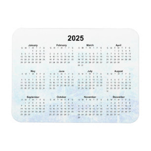 Ímã Magnet de Calendário Mensal 2025 Texturizado