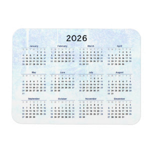 Ímã Magnet de Calendário Mensal 2026 Texturizado