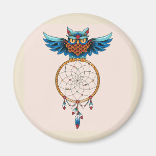 Imã Magnet de captura de abstrato Owl Dream