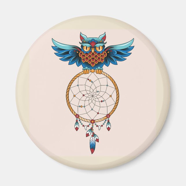 Imã Magnet de captura de abstrato Owl Dream (Frente)