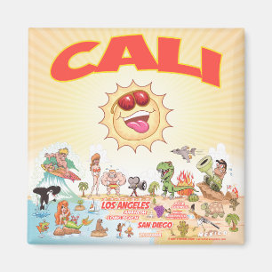 Imã Magnet de Cartoon do Sul da Califórnia Cali