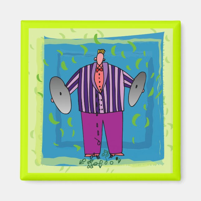 Imã Magnet de Cartoons de Música Engraçado (Frente)