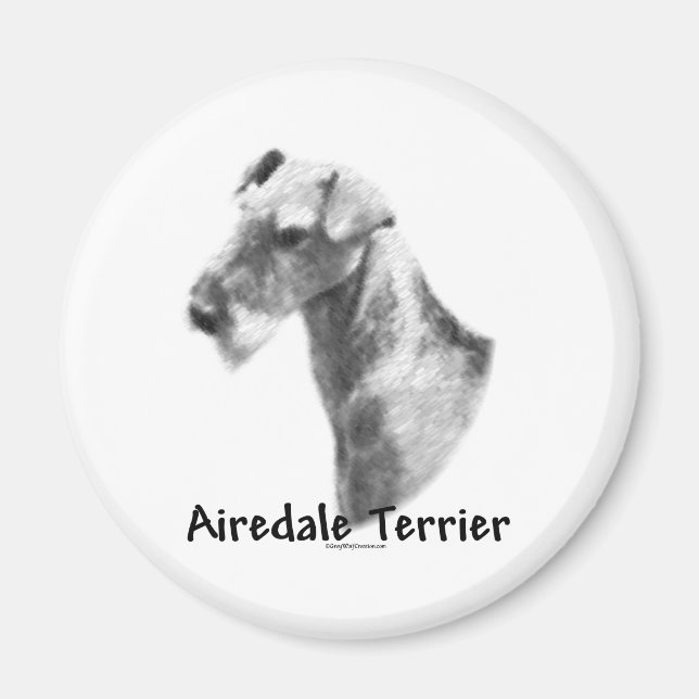 Imã Magnet de carvão Airedale Terrier (Frente)