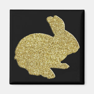 Imã Magnet de coelho da Páscoa Dourado de Silhouter Si
