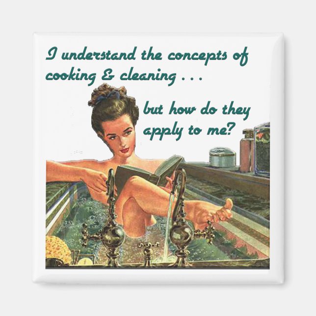 Imã Magnet de conceitos de cozinhar e limpeza (Frente)