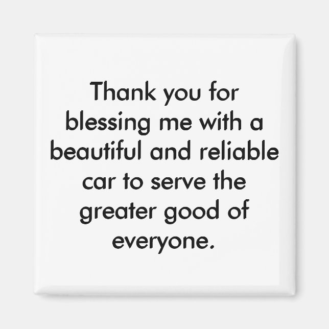 Imã Magnet de Confirmação Positivo - Declaração de Gra (Frente)