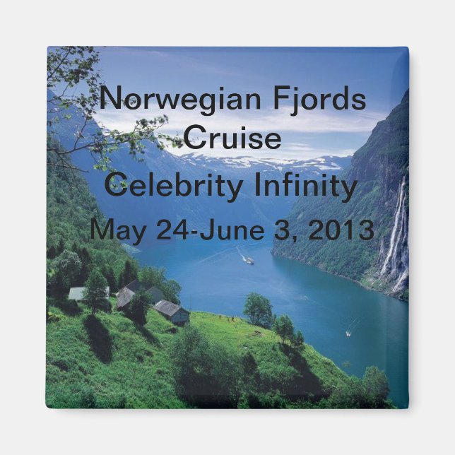 Imã Magnet De Cruzamento De Fjoros Noruegueses (Frente)