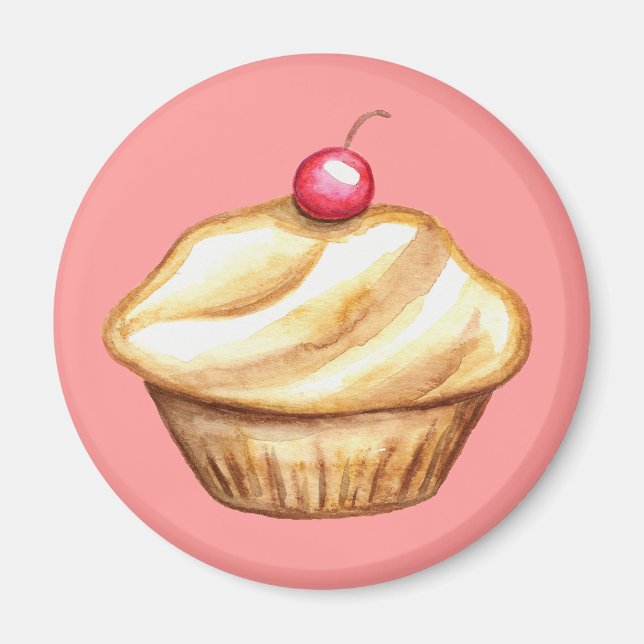 Imã Magnet de Cupcake de Cherry (Frente)