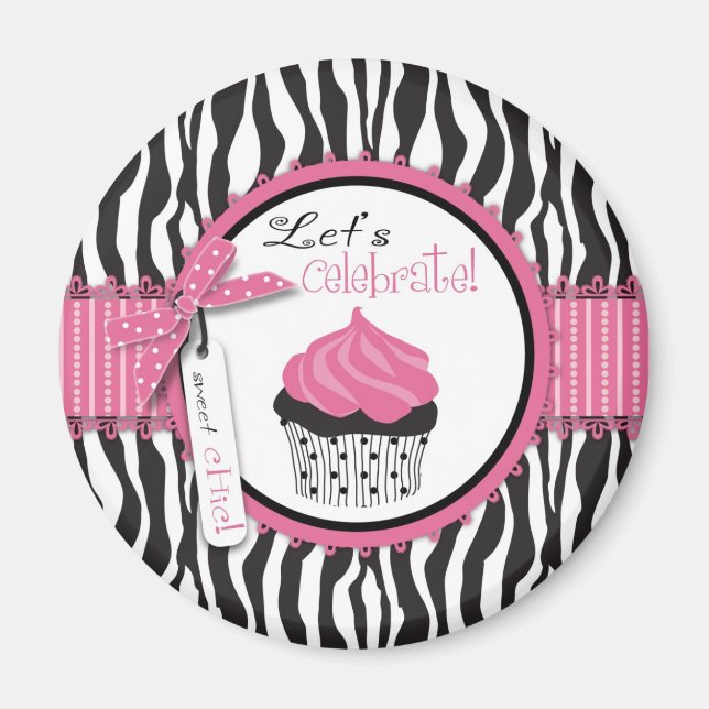 Imã Magnet de Cupcakes de chic Boutique (Frente)
