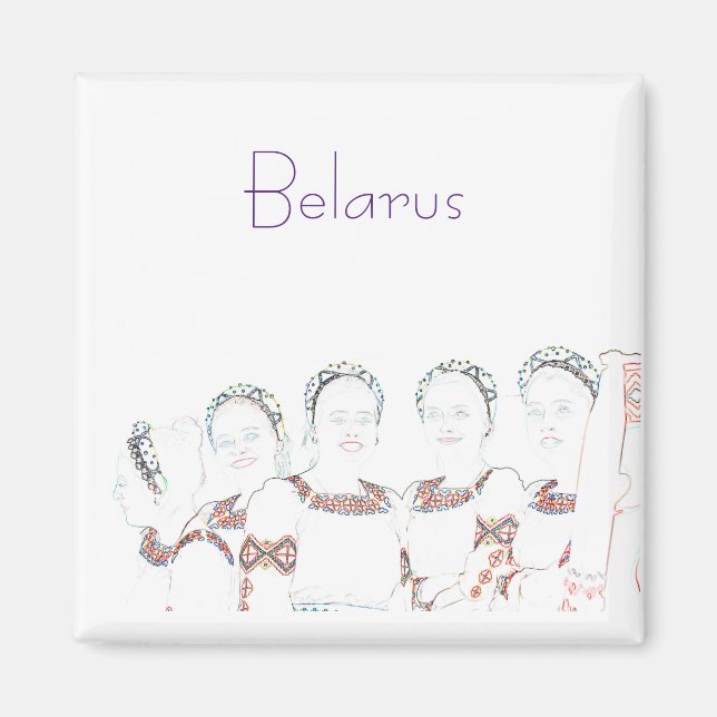 Imã Magnet de Desenhos Folicais da Bielorrússia (Frente)