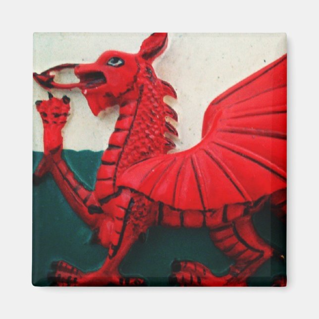 Imã Magnet de Dragão Vermelho galês (Frente)