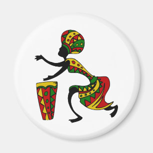 Imã Magnet De Drummer Africano Animado