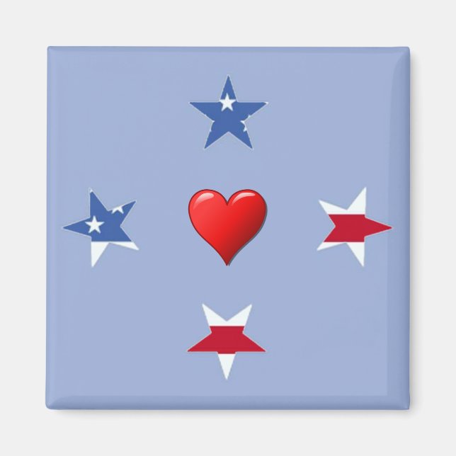 Imã Magnet de Estrelas Patriótica (Frente)