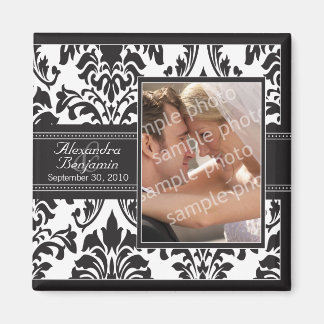 Imã Magnet de Favor do Casamento tema damasco Elegante