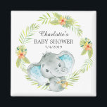Imã Magnet de Favor do Chá de fraldas de Elefante Selv<br><div class="desc">Magneta de elefante da selva para um chá de fraldas de rapazes. Altere o plano de fundo clicando em personalizar e usar o nosso selecionador de cores!. Itens correspondentes disponíveis em nosso compro.</div>