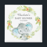 Imã Magnet de Favor do Chá de fraldas de Elefante Selv<br><div class="desc">Magneta de elefante da selva para um chá de fraldas de rapazes. Altere o plano de fundo clicando em personalizar e usar o nosso selecionador de cores!. Itens correspondentes disponíveis em nosso compro.</div>