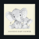 Imã Magnet de Favor do Chá de fraldas Elefante Amarelo<br><div class="desc">Íman de elefante bonito para um chá de fraldas neutro. Altere o plano de fundo clicando em personalizar e usar o nosso selecionador de cores!. Itens correspondentes disponíveis em nosso compro.</div>