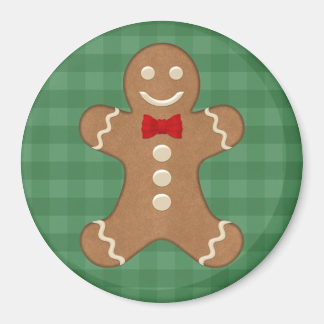 Imã Magnet de Férias do Homem de Pão Gingerido (Frente)