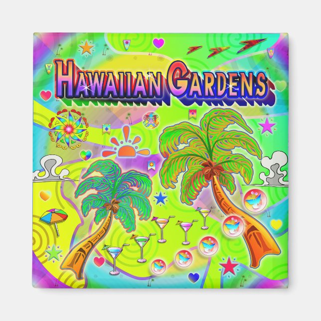 Imã Magnet de Foco dos Jardins Havaianos (Frente)