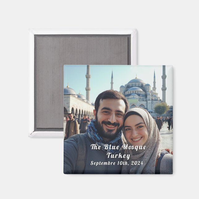 Imã Magnet de Foto Personalizada de Viagem da Turquia  (Front/Back)