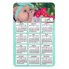 Ímã Magnet de Foto Teal Personalizada para Calendário