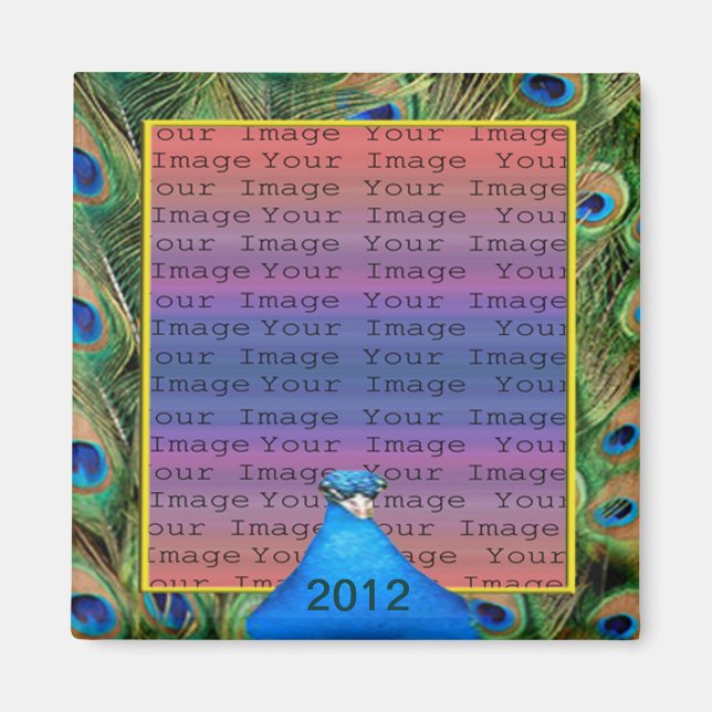 Imã Magnet De Fotografia De Casamento De Peacock (Frente)