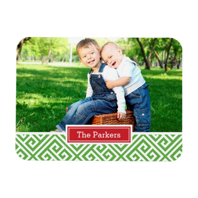 Ímã Magnet de Fotografia do Monograma de Feriado de Ch (Horizontal)