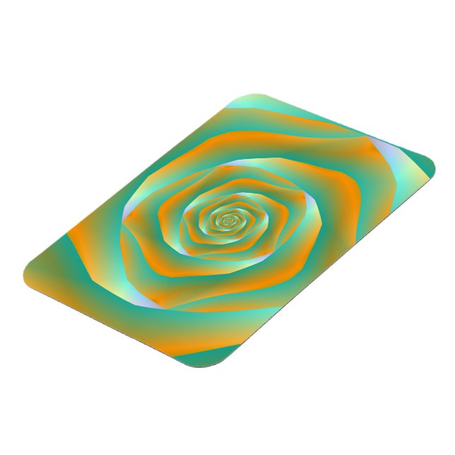 Ímã Magnet de Fotografia Rosa Espiral Laranja e Verde (Left Side)