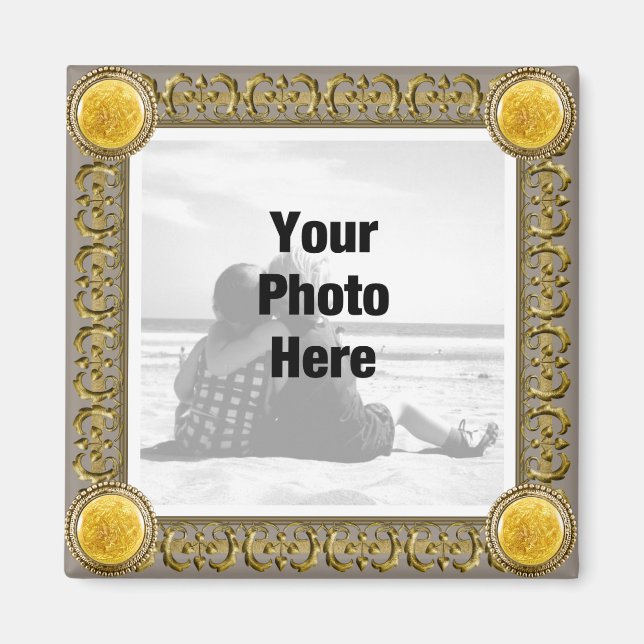 Imã Magnet de Fotografias com Quadro de ricos (Frente)