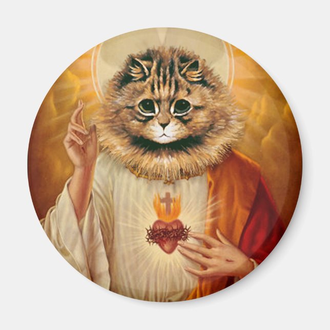Imã Magnet de Gatinho Cardíaco Sagrado (Frente)
