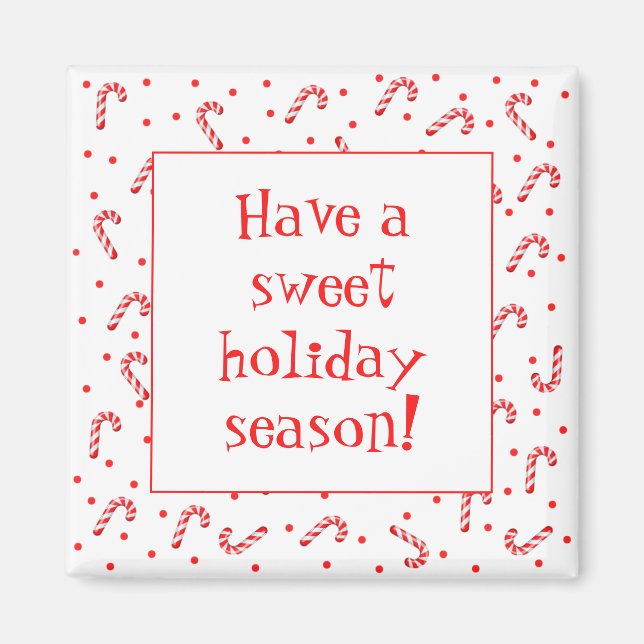 Imã Magnet de gelador de férias Candy Cane (Frente)