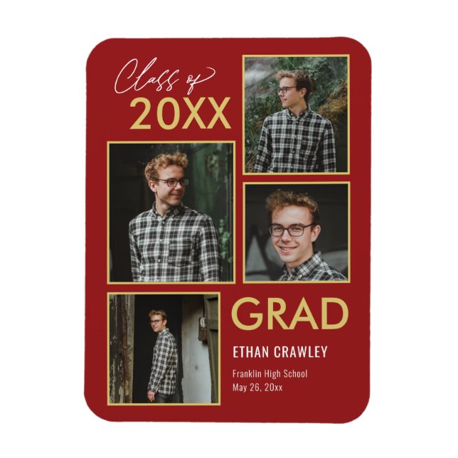 Ímã Magnet de Graduação de COR EDITÁVEL da Galeria Est (Vertical)