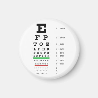 Imã Magnet De Gráfico De Olhos Snellen