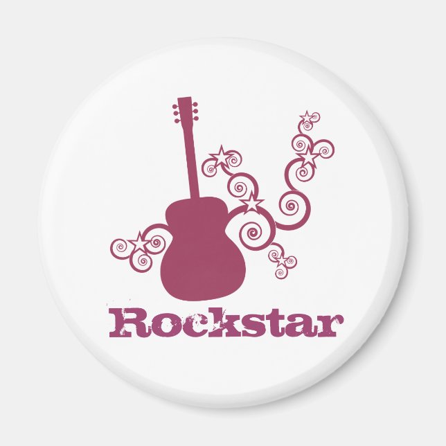 Imã Magnet De Guitarra Rockstar, Fuchsia (Frente)
