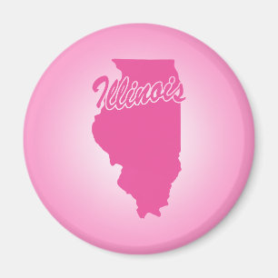 Imã Magnet de Illinois rosa