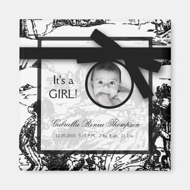 Imã Magnet de lançamento do Tecido branco preto de 2"x (Frente)