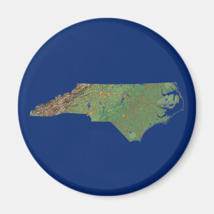 Imã Magnet de Mapa da Carolina do Norte