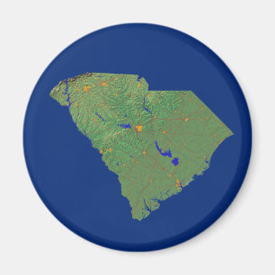 Imã Magnet de Mapa da Carolina do Sul