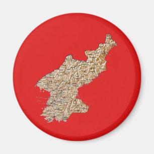 Imã Magnet de Mapa da Coreia do Norte