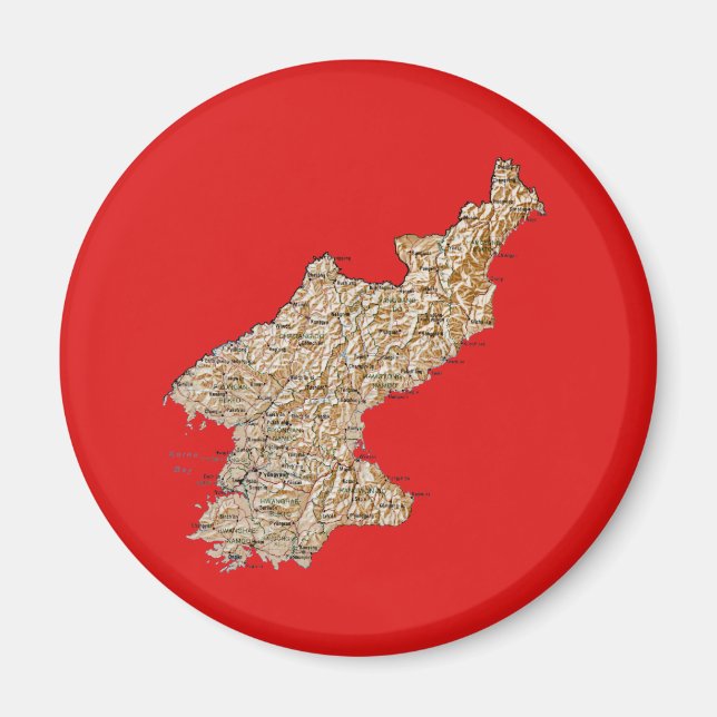 Imã Magnet de Mapa da Coreia do Norte (Frente)