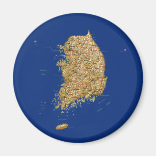Imã Magnet de Mapa da Coreia do Sul