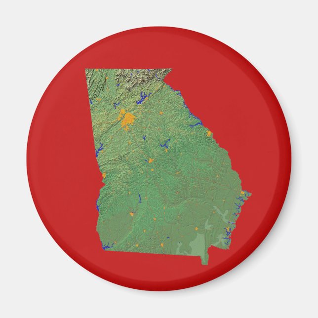 Imã Magnet de Mapa da Geórgia (Frente)